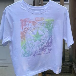 Cropped pastel sparkly tee shirt
